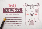 160 Doodle Vector Brushes For Adobe Illustrator