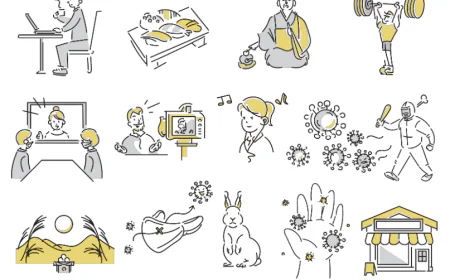 Over 1500 Japanese-style line illustrations with minimalist designs