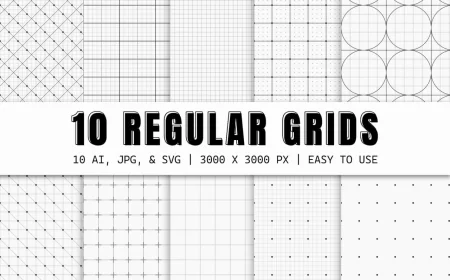 10 Regular Square Grid vector illustration