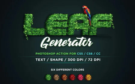 Leaf Generator Photoshop Action - Text Leaf effect