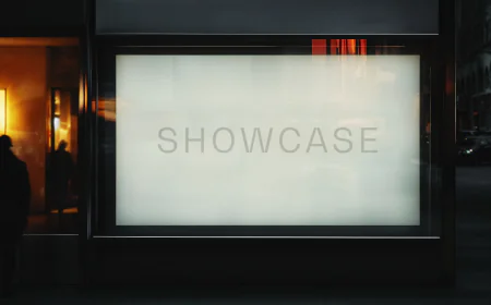 Shop window poster mockup