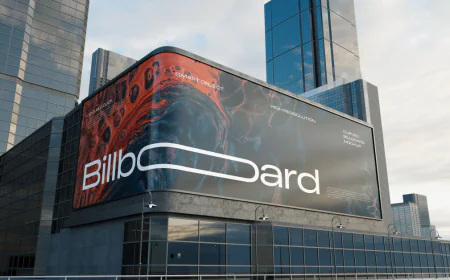 Billboard Mockup, featuring a high-quality and realistic outdoor display