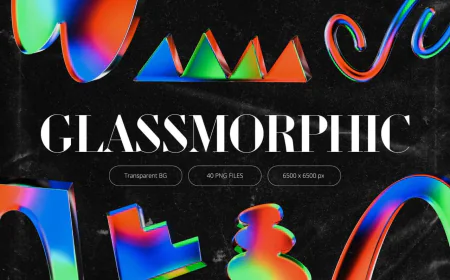 3d Glowy Glassmorphic Shapes Free Download