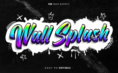 WallSplash Graffiti Text Effect, Template for creating graffiti-style text