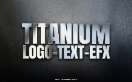 Polished Steel Text & Logo Effect, Template for creating metallic text or logo