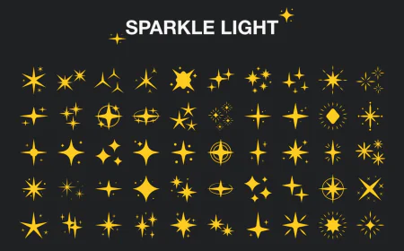 Sparkle Light Decoration, set of vector light flares