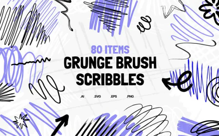 Brush Scribbles, large set of vector doodles