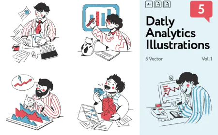 Data Analytics Illustrations, 20 illustrations on the topic of data analytics