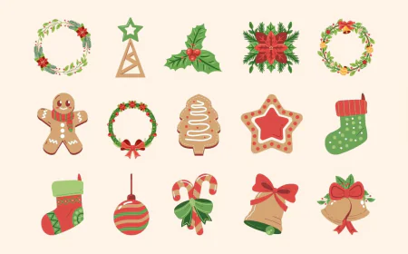 15 Christmas element set