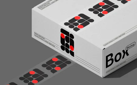 Box with Duct Tape Branding Mockup