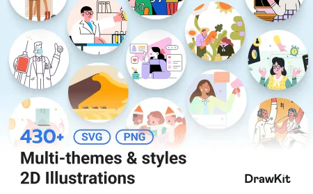 200+ Multi styles 2D Illustrations