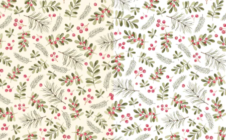 Watercolor christmas branchs seamless pattern free download