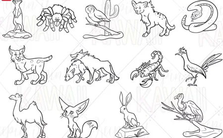 Desert Animals Digital Stamps free download
