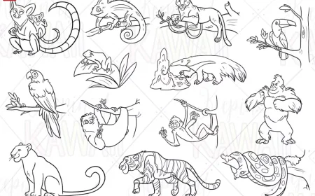 Rainforest Animals Digital Stamps free download
