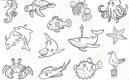 Sea Animals Digital Stamps free download