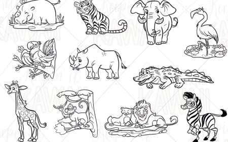 Zoo Animals Digital Stamps free download