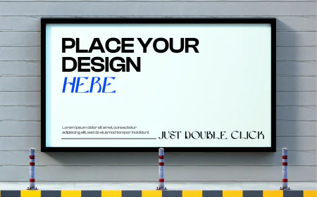 Billboard mockup on street free download