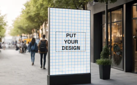 Billboard mockup on street free download
