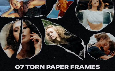 7 Torn Paper Frames free download