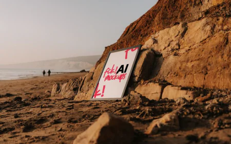 Sandy Beach Mockup free download