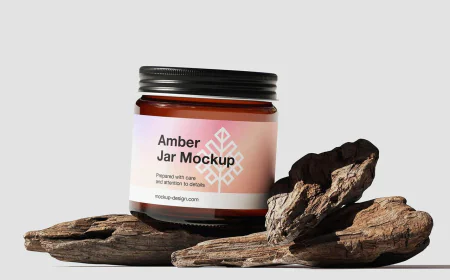 Amber jar mockup collection free download