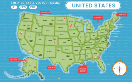 USA map vector illustration free download