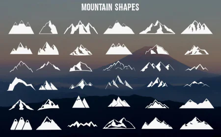 Mountain shapes collection vector illustration free download