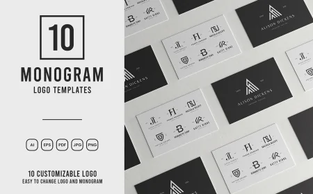 10 Minimalist Monogram Logo Template free download