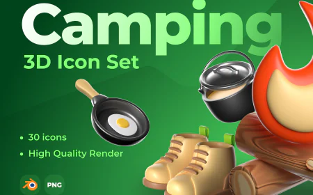 3D Icon Set - Camping and Travel free download