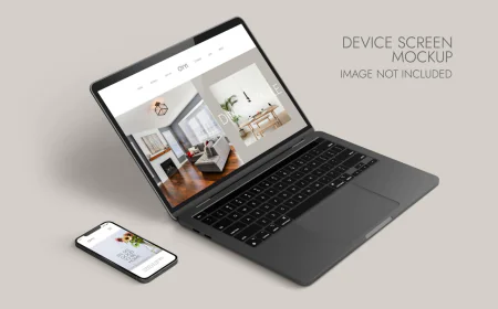 Phone and Notebook Screen - Device Mockup free download