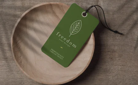 Close up on Label Tag mockup free download