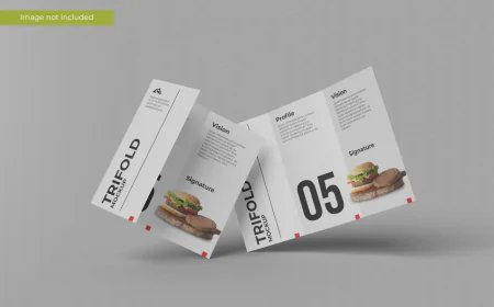 Minimalist trifold brochure mockup free download