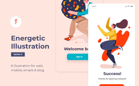 Energetic Illustration Series vector free download