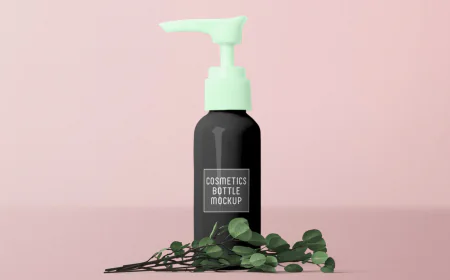 Luxury black cosmetic bottle packaging free download