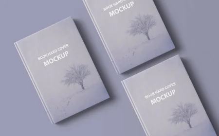 Close up on beautiful book hard cover mockup free download