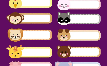 Animal name tag vector free download