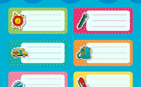 Hand drawn notebook label collection free download