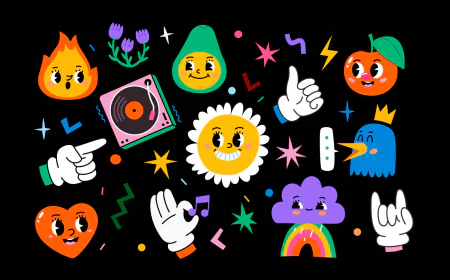 Retro Cartoon Elements and Characters vector free download