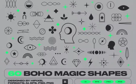 60 Boho Shapes vector free download