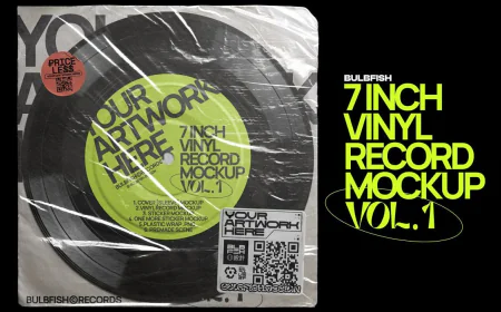 7 Inch Vinyl Record Mockup free download