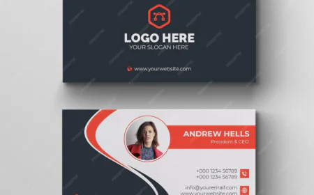 Business card template with photo