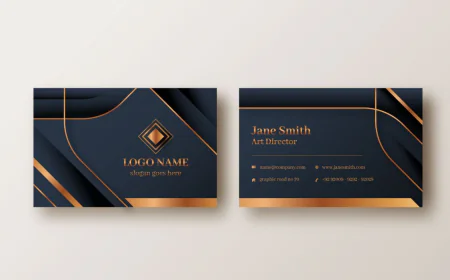 Realistic elegant horizontal business card template