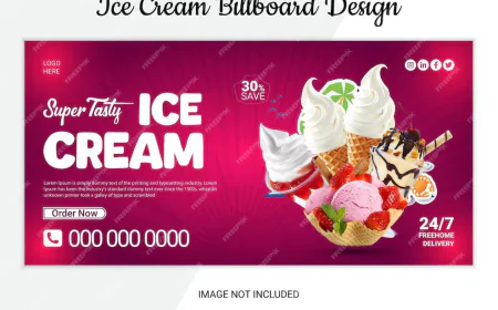 Delicious ice cream social media web banner vector
