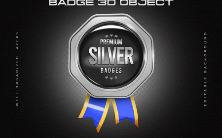 Silver Badge 3D Render for Champion Award Composition