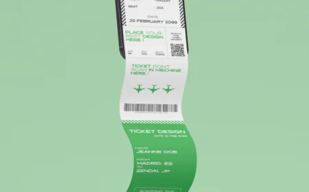 Online ticket on phone mockup