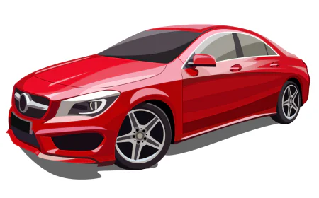 Red car illustration eps free download