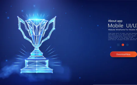 A trophy blue neon background vector design