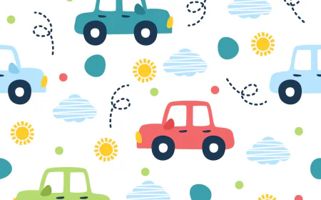 A seamless, trend pattern of cars