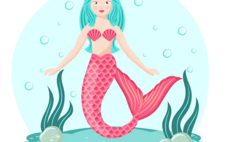 Hand drawn mermaid background