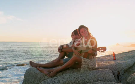 Friends relaxing on beach video